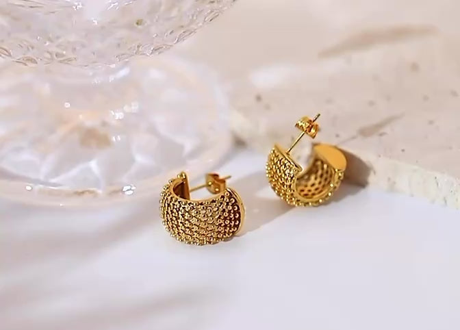 Mesh Half Hoop Earrings