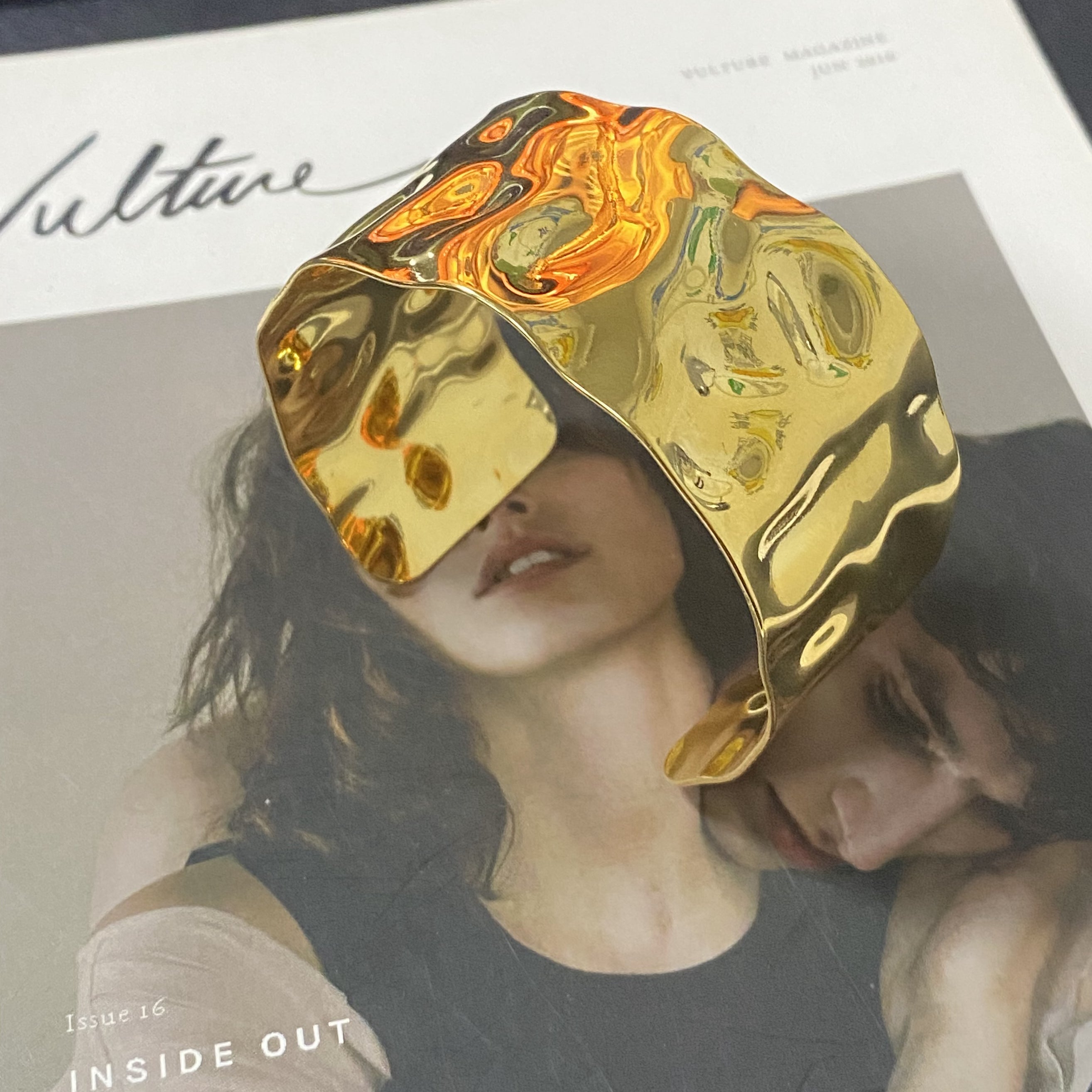 My Hammered Cuff in Gold