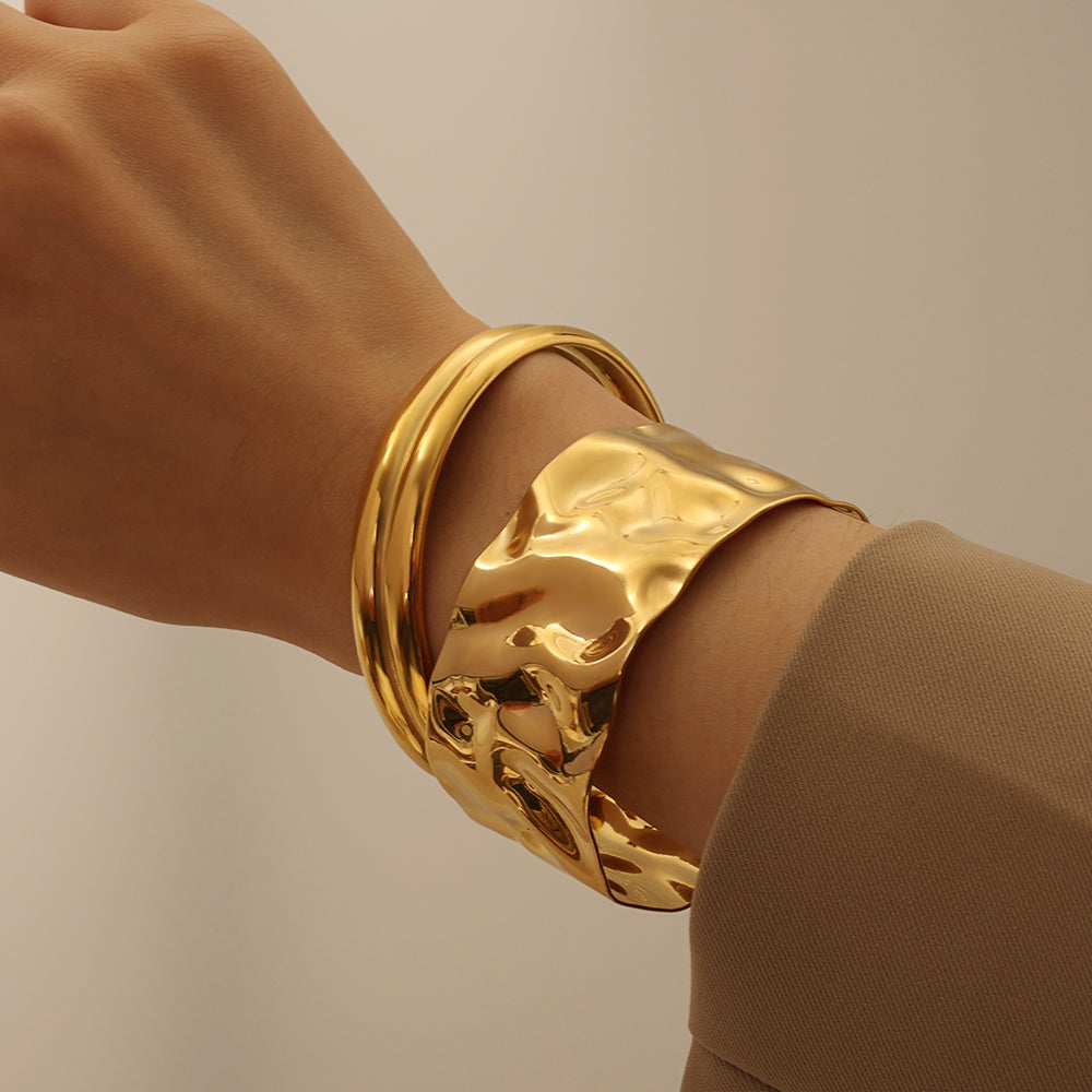 My Hammered Cuff in Gold