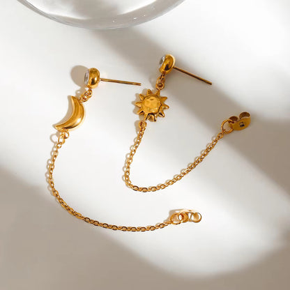 Sun & Moon Drop Earrings