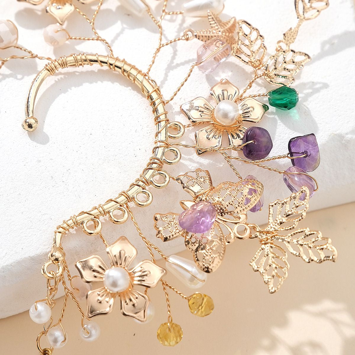 Enchanted Ear Cuff (Pearls and Stones) Single