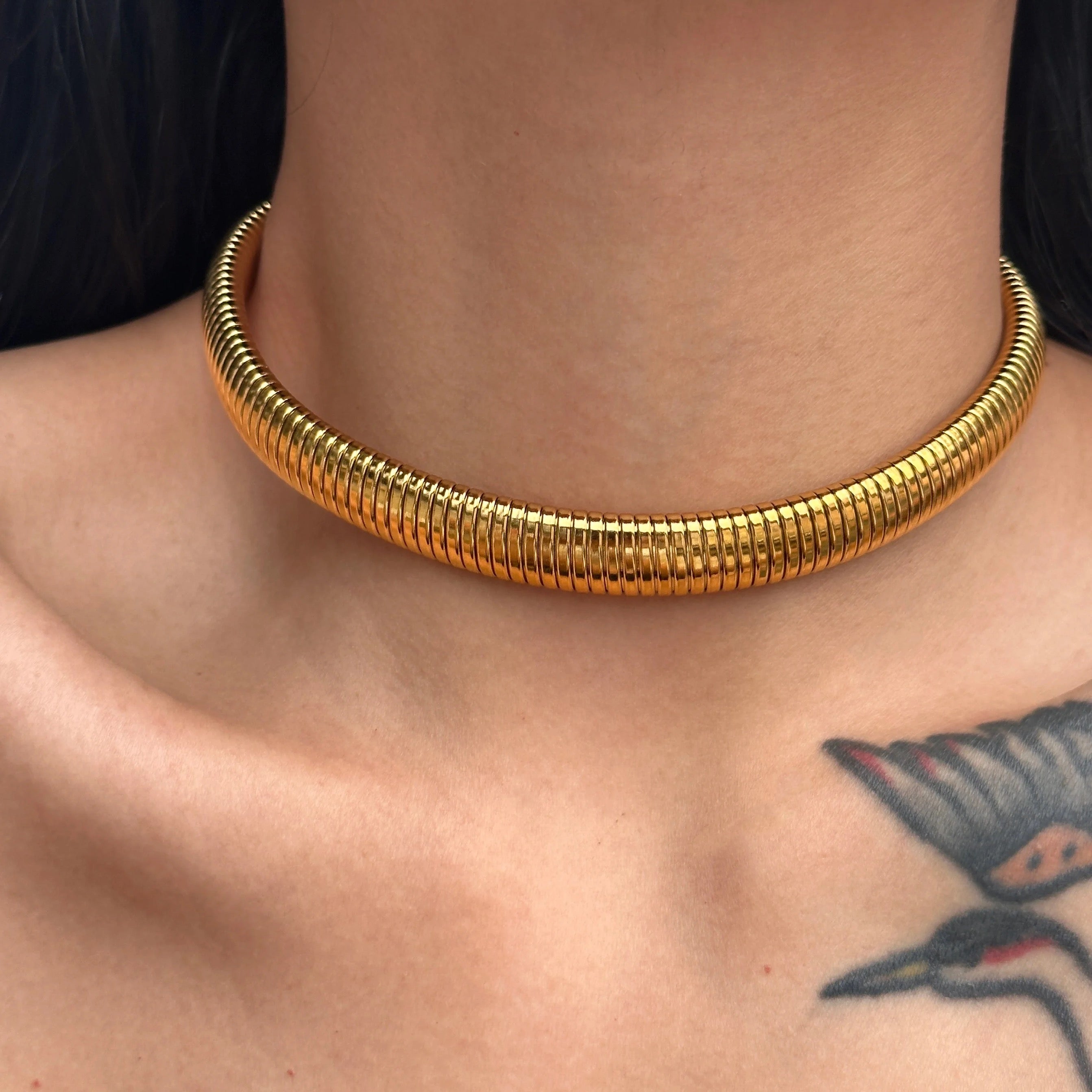 Snake Chain Choker Necklace (Gold & Silver)