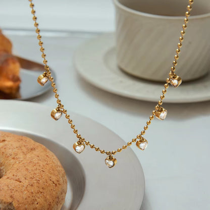 Dainty Heart Drop Necklace
