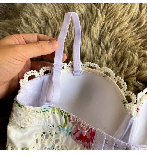 White Floral Bustier (Multicolor)