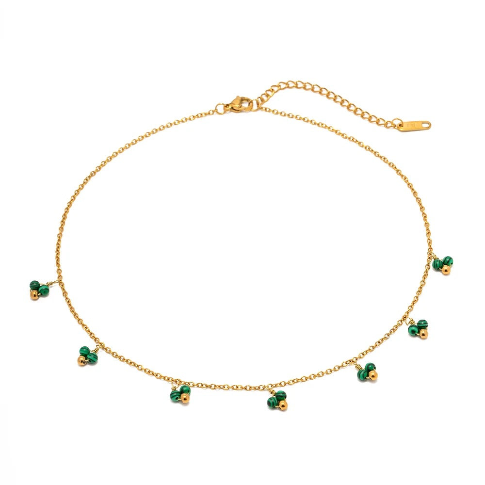 My Green Malachite Charm Necklace