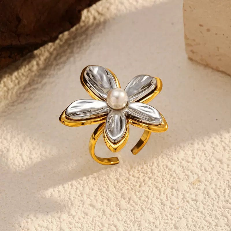 Dual Bloom Statement Ring