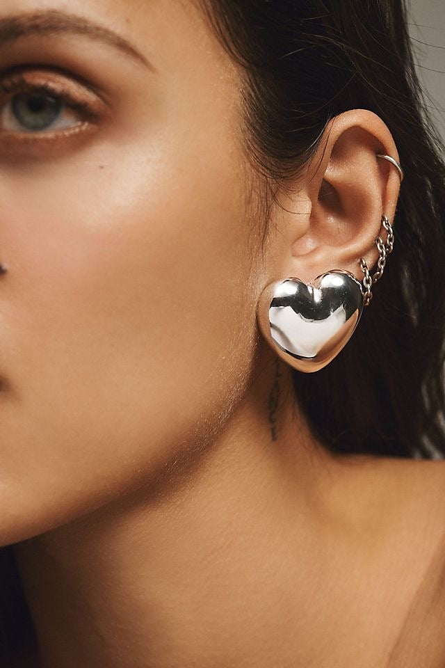 My Jumbo Heart Studs (Gold& Silver)