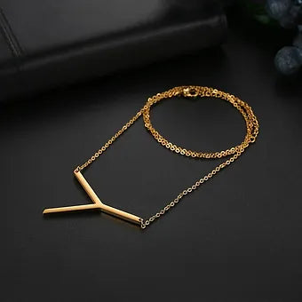 Initial Letter Necklace (Gold)