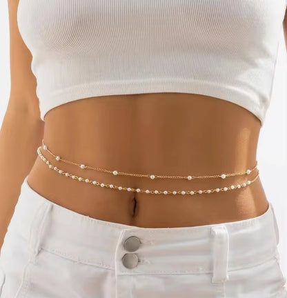 Pearl Whisper Waist Chain (Gold)