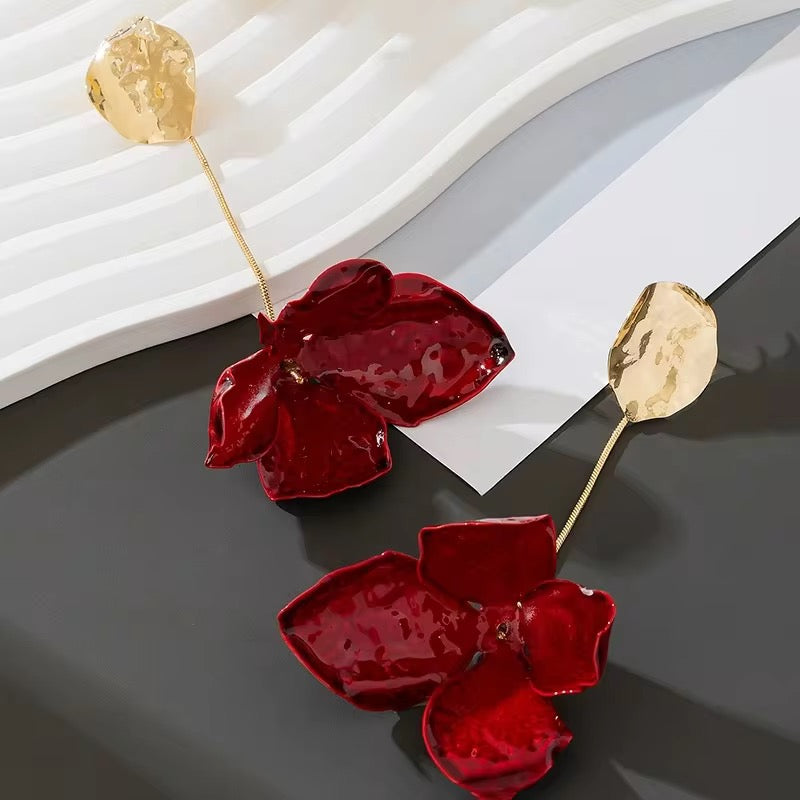 Upside Bloom Drops (Deep Red)