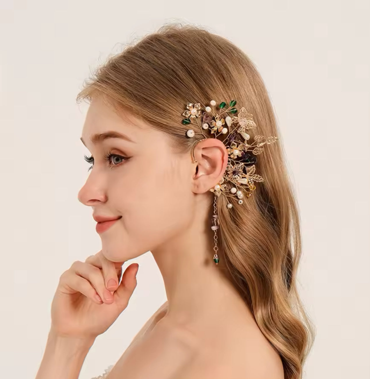 Enchanted Ear Cuff (Pearls and Stones) Single