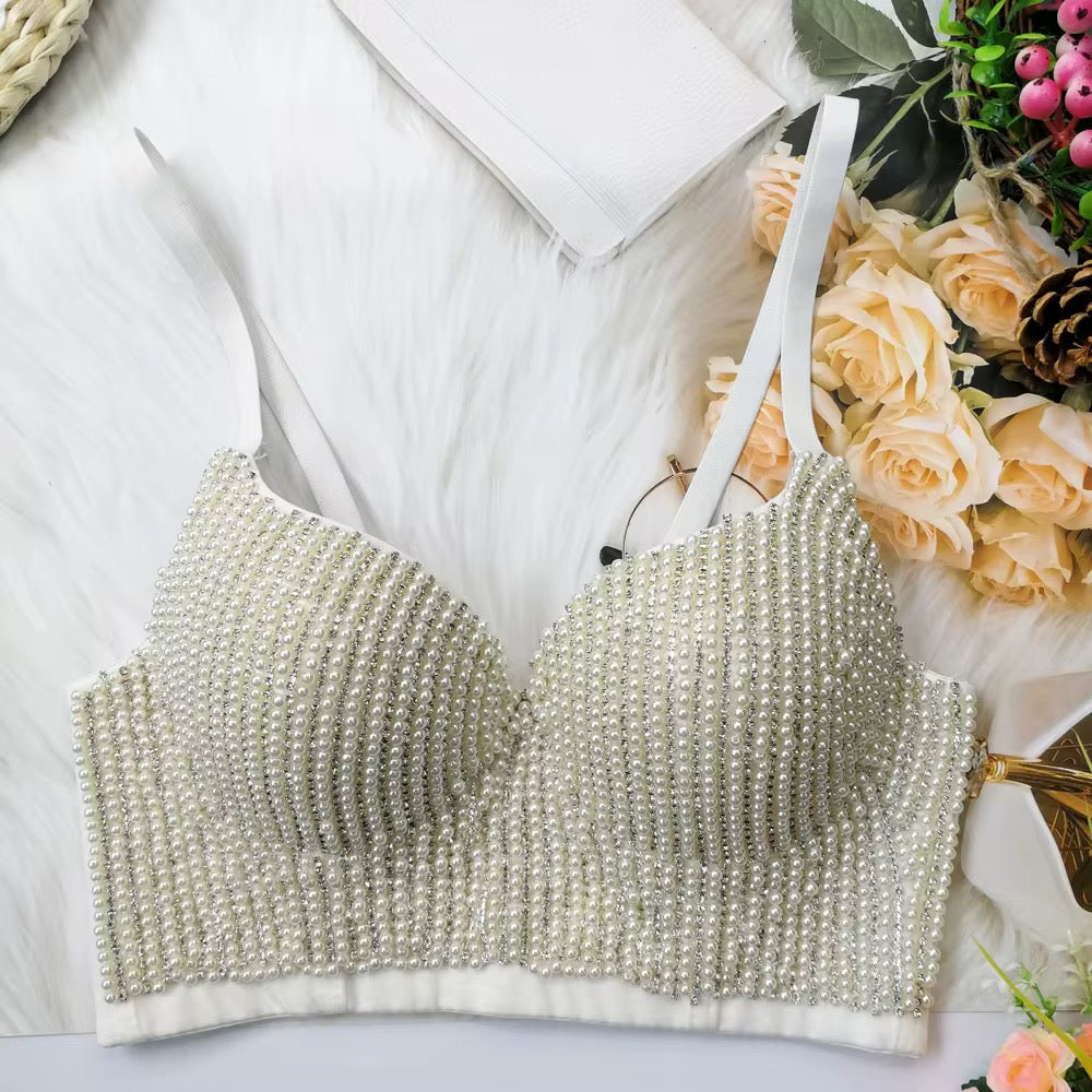 Bejewelled Pearl Luxe Corset