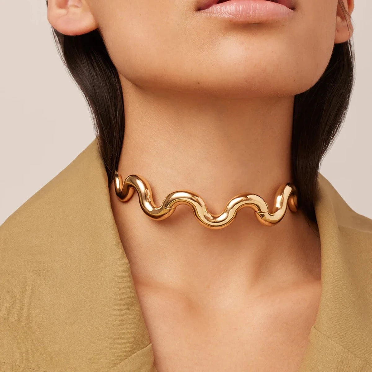 My Wavy Collar Choker Neckpiece (Gold & Silver)