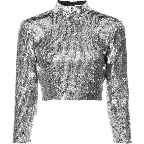 My Silver Bling (Full Sleeves Crop Top)