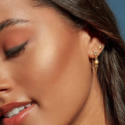 Sun & Moon Drop Earrings