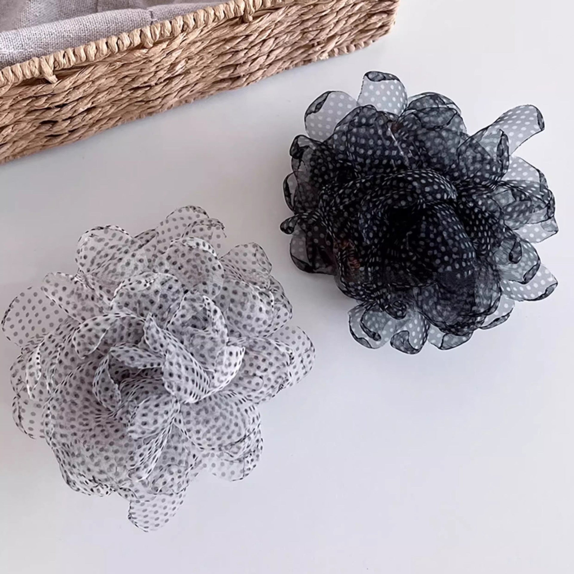Polka Bloom Hair Claw Clutchers (Set of 2)