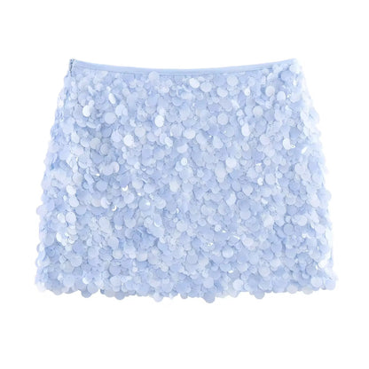 Disc Sequin Mini Skirt