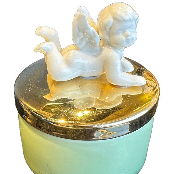 My Cupid Trinket Box (Mint Green with White Cupid Lid)