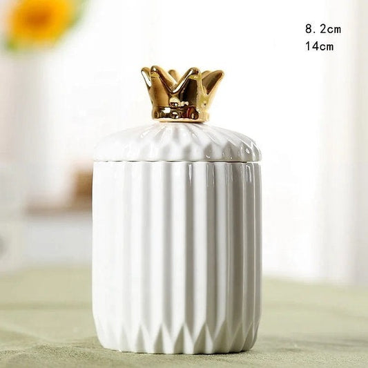 My Crowned Trinket Box (White with Gold Crown Lid)