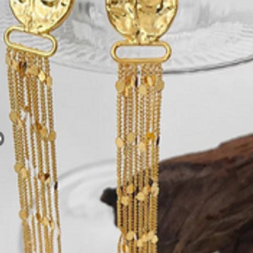 Tasseled & Hammered Gold Coin Dangles