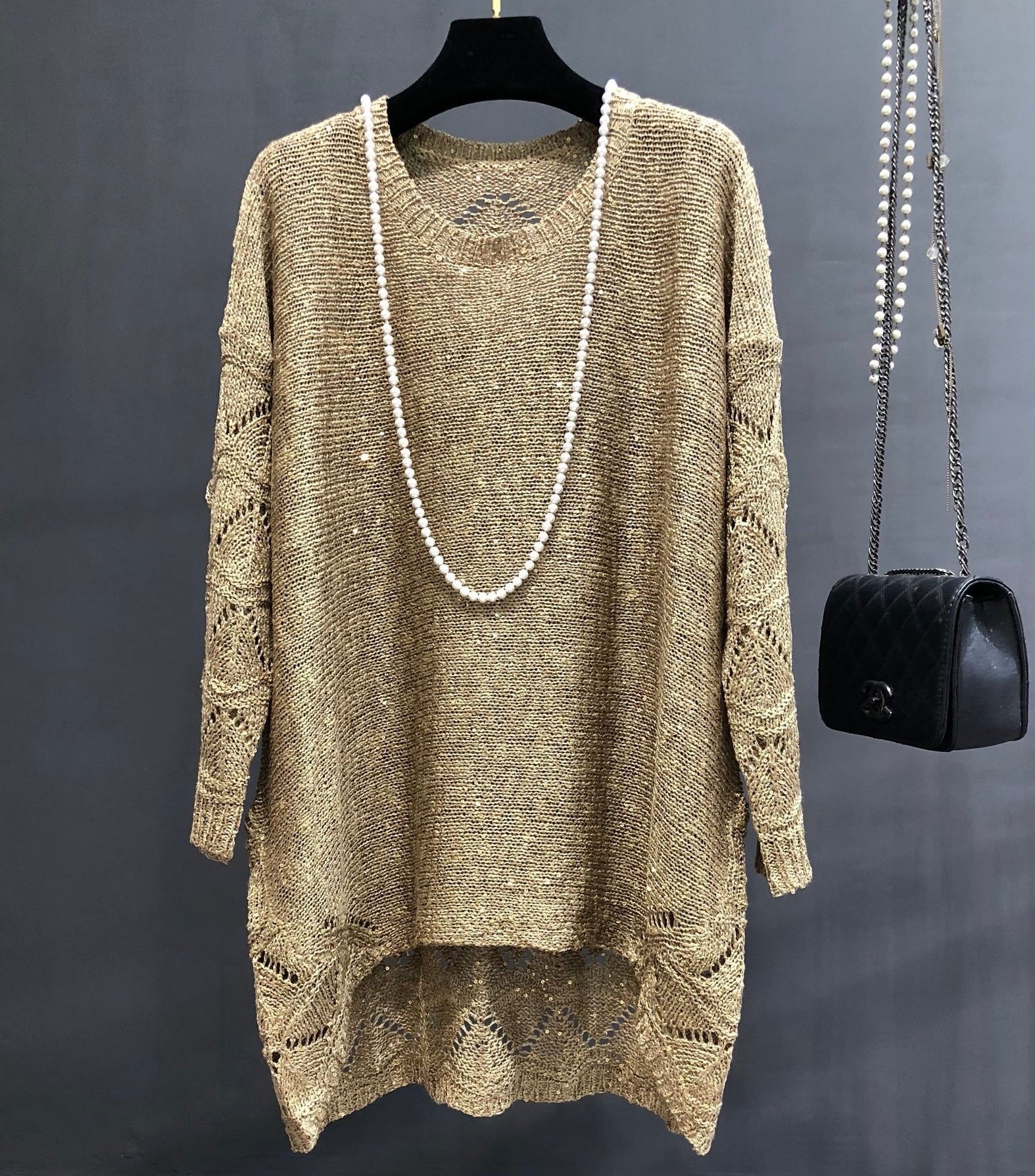Gold Knit Bling (Full Sleeves)
