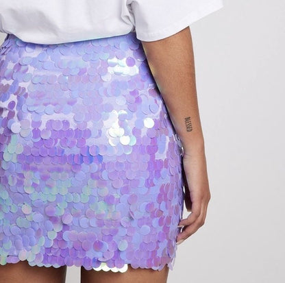 Disc Sequin Mini Skirt