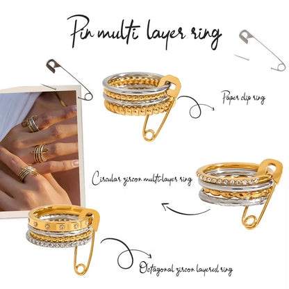 Bling Pin Multi-Layer Ring