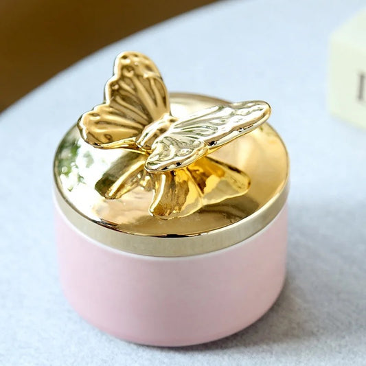 My Butterfly Trinket Box (Pink with Gold Lid)