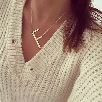 Initial Letter Necklace (Gold)