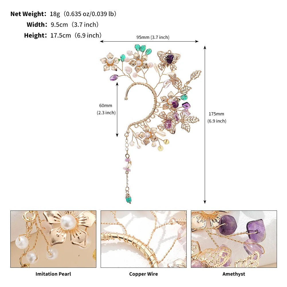 Enchanted Ear Cuff (Pearls and Stones) Single