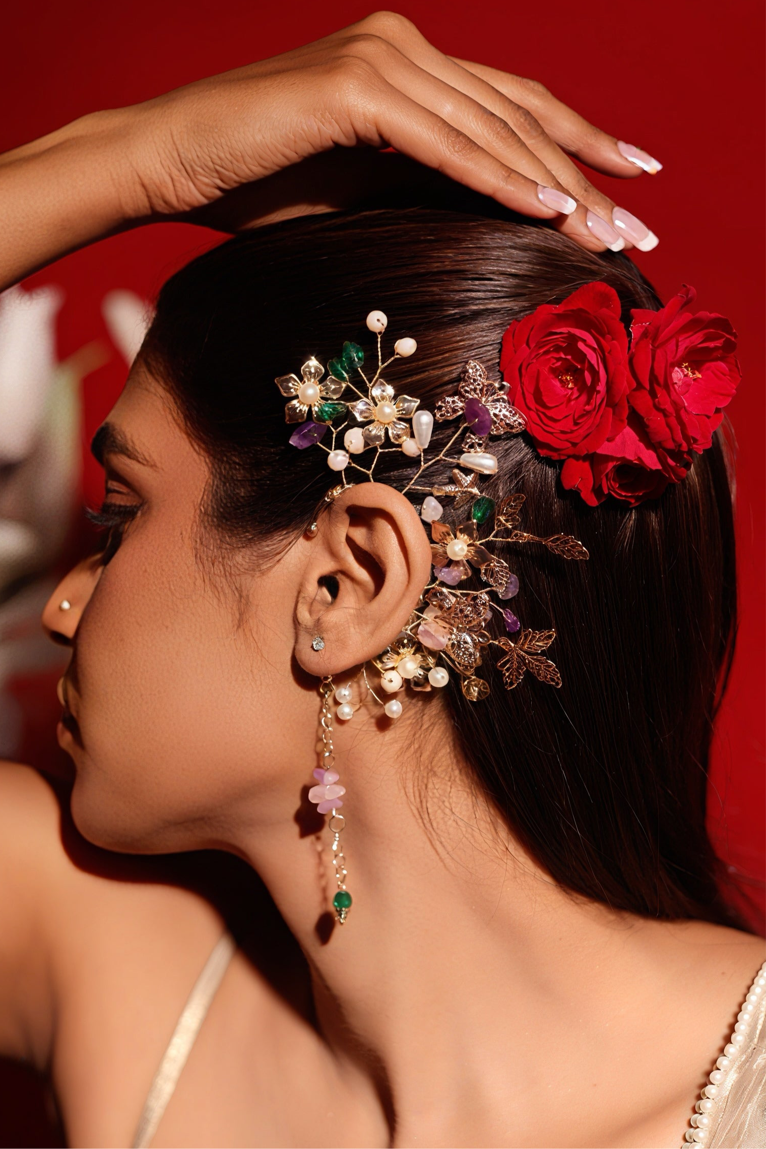 Enchanted Ear Cuff (Pearls and Stones) Single