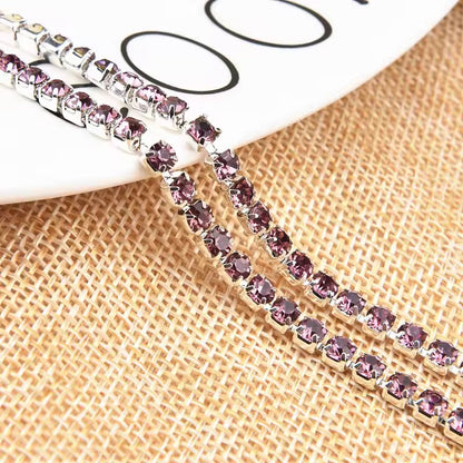 Rhinestone Hair Chain Clip (Pink/Purple)