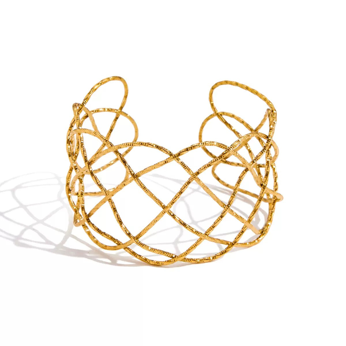 Golden Weave Infinity Statement Cuff