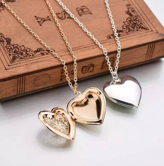 Vintage Hollow Heart Locket Necklace