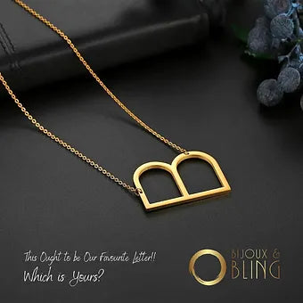 Initial Letter Necklace (Gold)