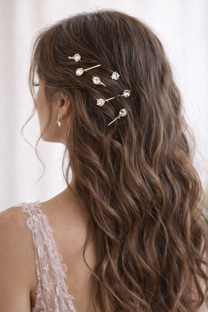 Pin Me Pretty – Crystal Bobby Pins (Set of 8)