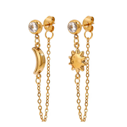 Sun & Moon Drop Earrings