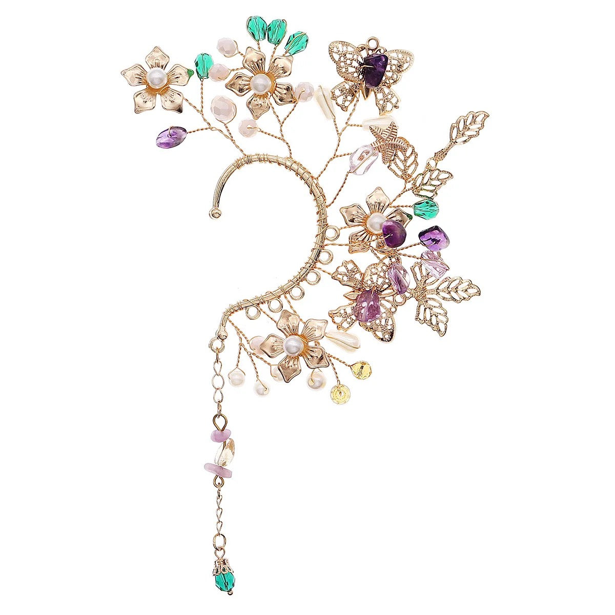 Enchanted Ear Cuff (Pearls and Stones) Single