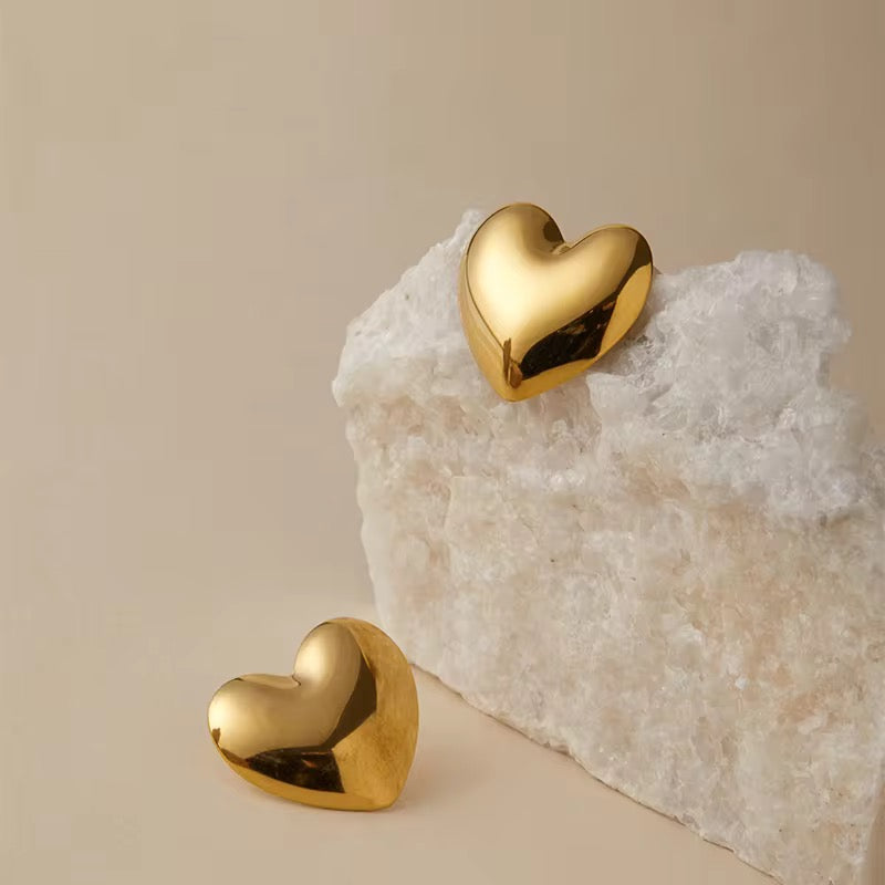 My Jumbo Heart Studs (Gold& Silver)