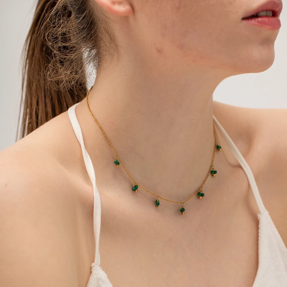My Green Malachite Charm Necklace