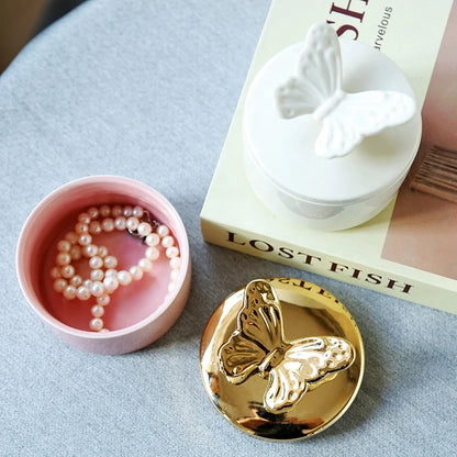 My Butterfly Trinket Box (Pink with Gold Lid)