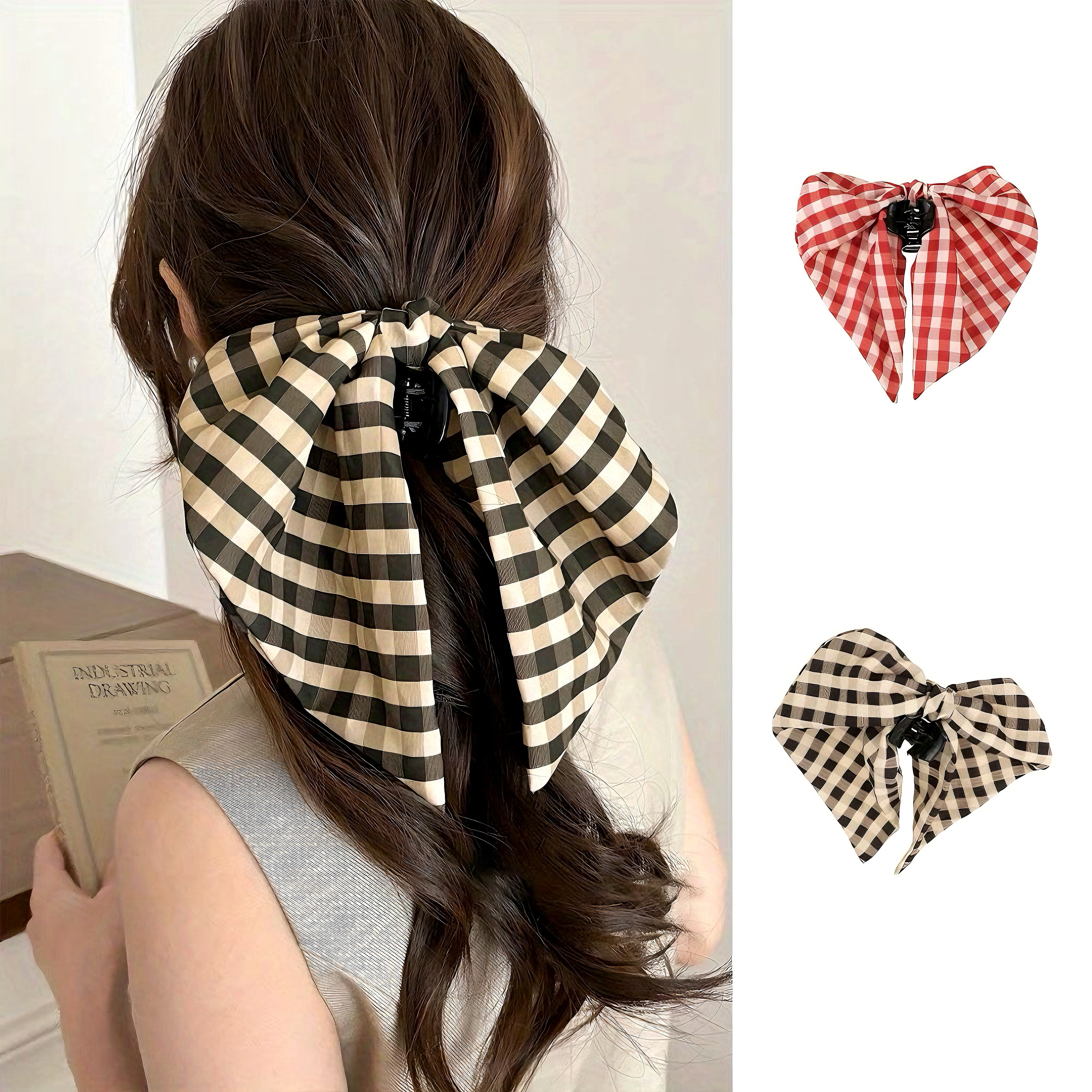 Checkered Bow Claw (Set of 2)
