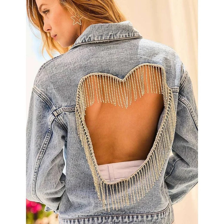 Rhinestone Denim Jacket