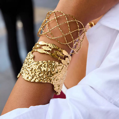 Golden Weave Infinity Statement Cuff