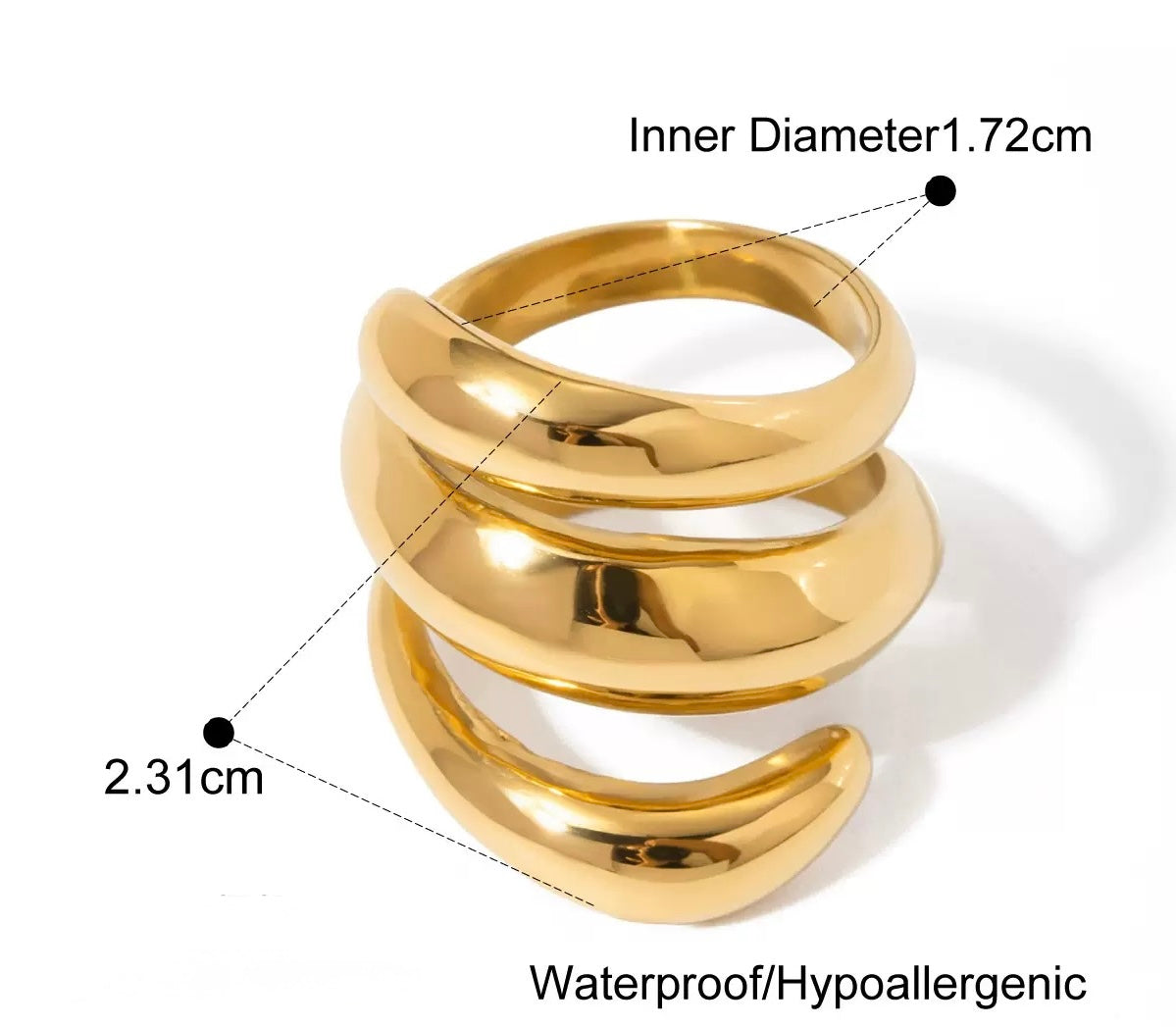 Liquid Spiral Statement Ring