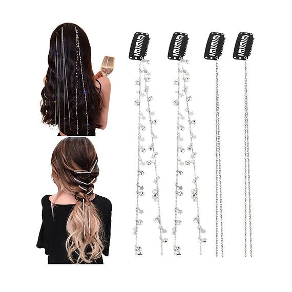 Rhinestone Hair Chain Clip