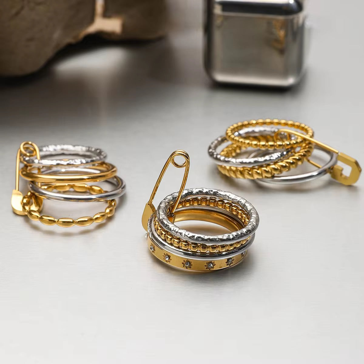 Bling Pin Multi-Layer Ring