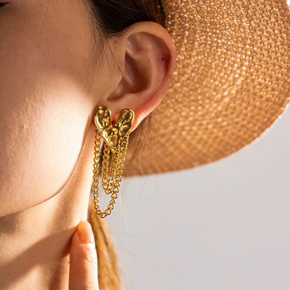 My Hammered/Tasseled Heart Earrings (Gold & Silver)