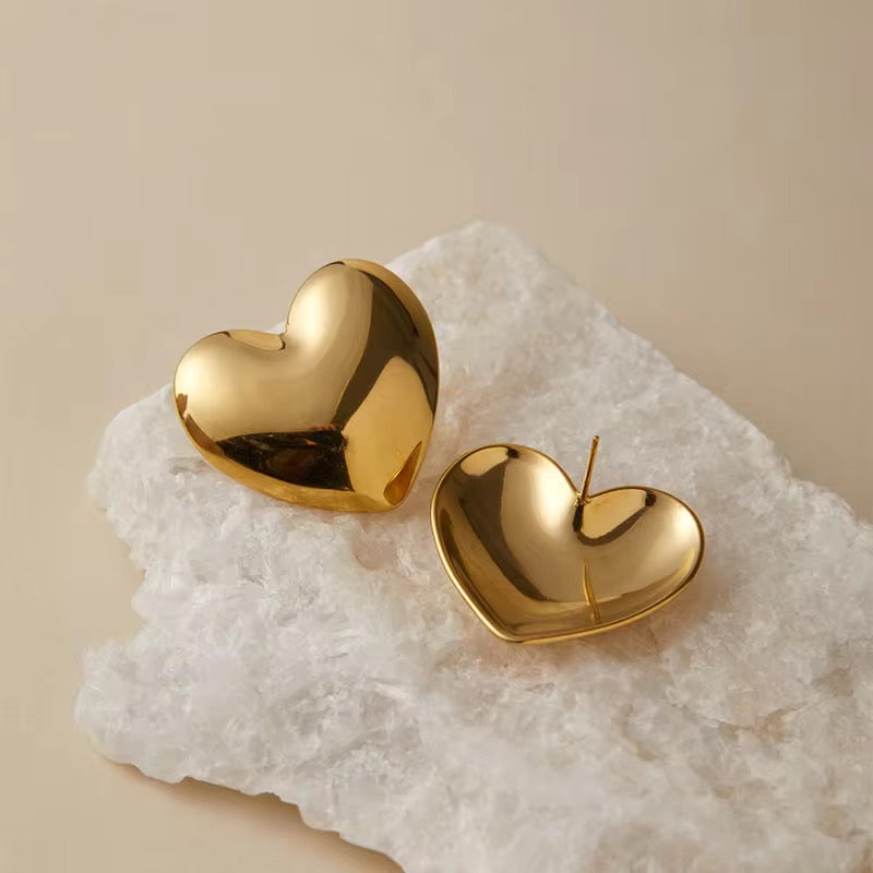 My Jumbo Heart Studs (Gold& Silver)