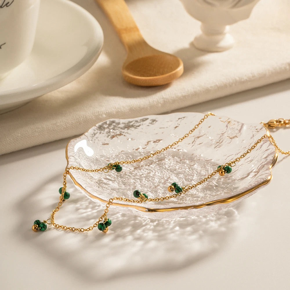 My Green Malachite Charm Necklace